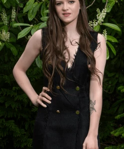 St Genies Black Double Breasted Mini Dress