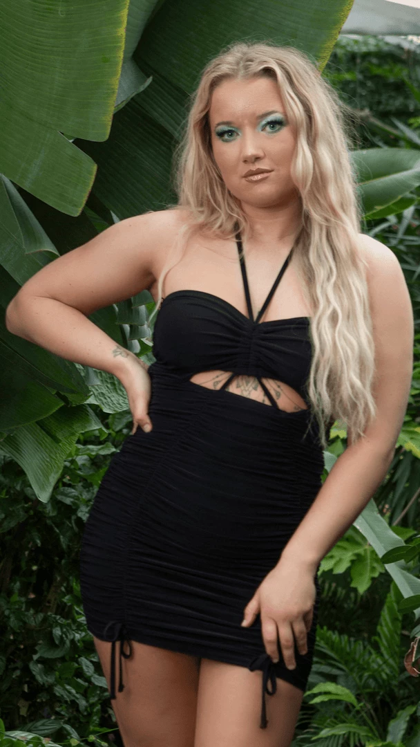 Bubu Under Boob Ruched Mini Dress Clothing 4 Bubu Under Boob Ruched Mini Dress Clothing