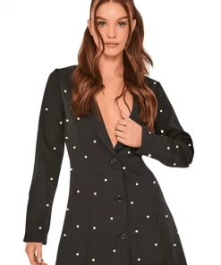 St Genies Dresses Black Pearl Blazer Dress