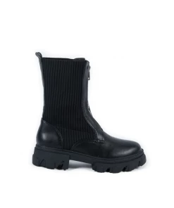 Bubu Black Zip Up Sock Boot Shoes