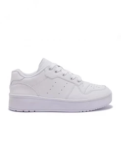 Bubu Clothing White PU Basic Lace Up Trainer