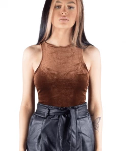 Bubu Brown Velvet Bodysuit