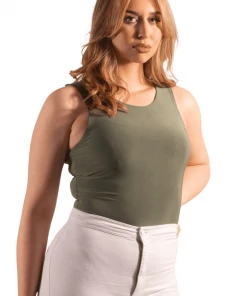 Bubu Tops Green Slinky Bodysuit