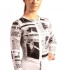 Bubu Tops Newsprint Long Sleeved Bodysuit