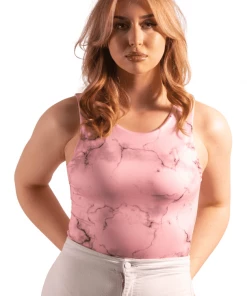 Bubu Pink Tie Die Slinky Bodysuit