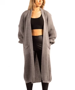 Bubu Knitwear Balloon Sleeve Cardigan Grey