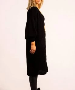 Bubu Balloon Sleeve Cardigan Black Knitwear