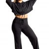 Bubu Black Ribbed Lounge Set Loungewear