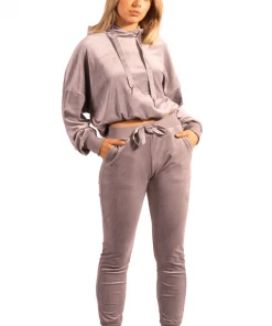 Bubu Grey Velour Two Piece Loungeset