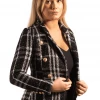 Bubu Black & White Check Gold Button Blazer Jackets & Gilets 2 Bubu Black & White Check Gold Button Blazer Jackets & Gilets