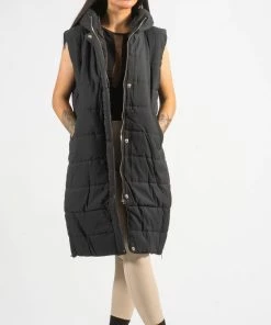 Bubu Jackets & Gilets Longline Black Gilet