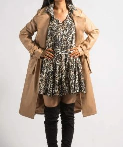 Bubu Long Camel PU Belted Coat 11 Bubu Long Camel PU Belted Coat