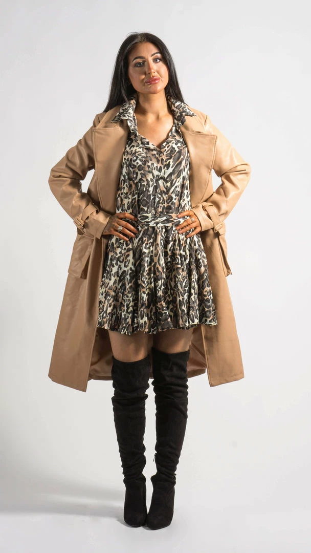 Bubu Long Camel PU Belted Coat 7 Bubu Long Camel PU Belted Coat