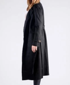 Bubu Jackets & Gilets Suedette Belted Duster Jacket Black 6 Bubu Jackets & Gilets Suedette Belted Duster Jacket Black