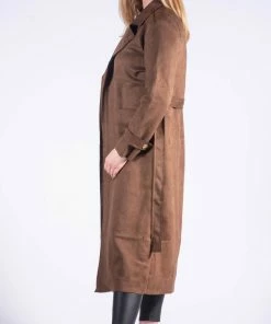 Bubu Suedette Belted Duster Jacket Brown 10 Bubu Suedette Belted Duster Jacket Brown