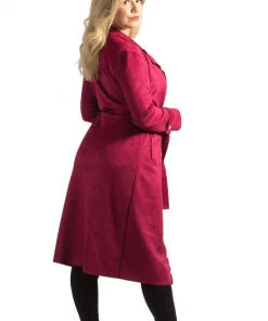 Bubu Suedette Belted Jacket Wine Jackets & Gilets