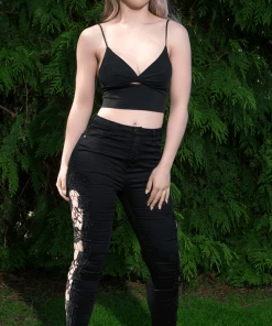 Bubu Clothing Lace Cut Out Skinny Jean