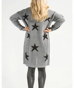 Bubu Grey Star Cardigan Clothing