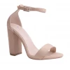 Bubu Beige Suede Strappy Block Heel