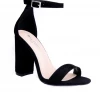 Bubu Black Suede Strappy Block Heel Shoes