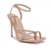 Bubu Rose Gold Diamonte Square Toe Sandal Shoes