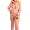 Bubu Pink Off Shoulder Jogger Set