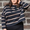 Bubu Tops Black And Brown Striped Top