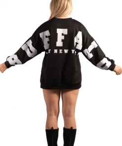 Bubu Tops Buffalo Oversized Sweatshirt Black