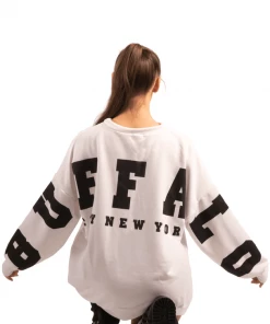 Bubu Buffalo Oversized Sweatshirt White Tops
