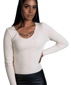 Bubu Chain Jumper Nude Knitwear