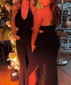 Bubu Black Cut Out Jumpsuit Dresses