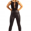 Bubu Trousers & Leggings Black PU Leggings