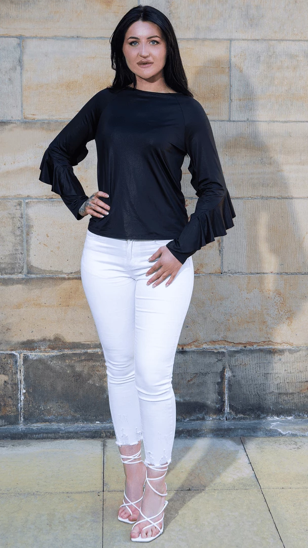 Bubu Long Frill Sleeve Boxy Top 4 Bubu Long Frill Sleeve Boxy Top