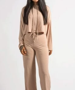 Bubu Camel Ribbed Lounge Set