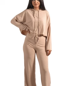 Bubu Camel Ribbed Lounge Set
