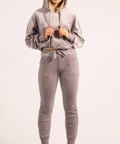 Bubu Grey Velour Two Piece Loungeset