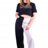 Bubu Gymwear & Joggers High Waisted Two Tone Joggers Monochrome