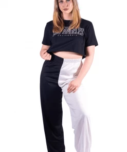 Bubu Gymwear & Joggers High Waisted Two Tone Joggers Monochrome