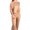 Bubu Off Shoulder Top & Jogger Set Camel