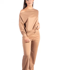 Bubu Off Shoulder Top & Jogger Set Camel