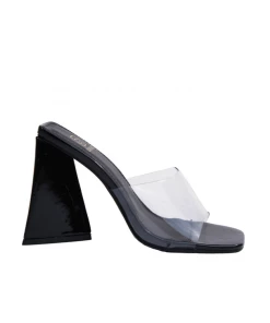 Bubu Black Patent Perspex Mule