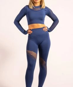 Bubu Gym Leggings - Blue High Waisted With Crop Top Gymwear & Joggers 7 Bubu Gym Leggings - Blue High Waisted With Crop Top Gymwear & Joggers