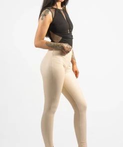 Bubu Cream Wetlook PU Leggings