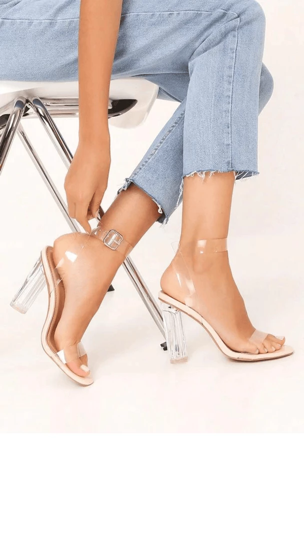 Bubu Shoes Nude Strappy Perspex Block Heel 3 Bubu Shoes Nude Strappy Perspex Block Heel
