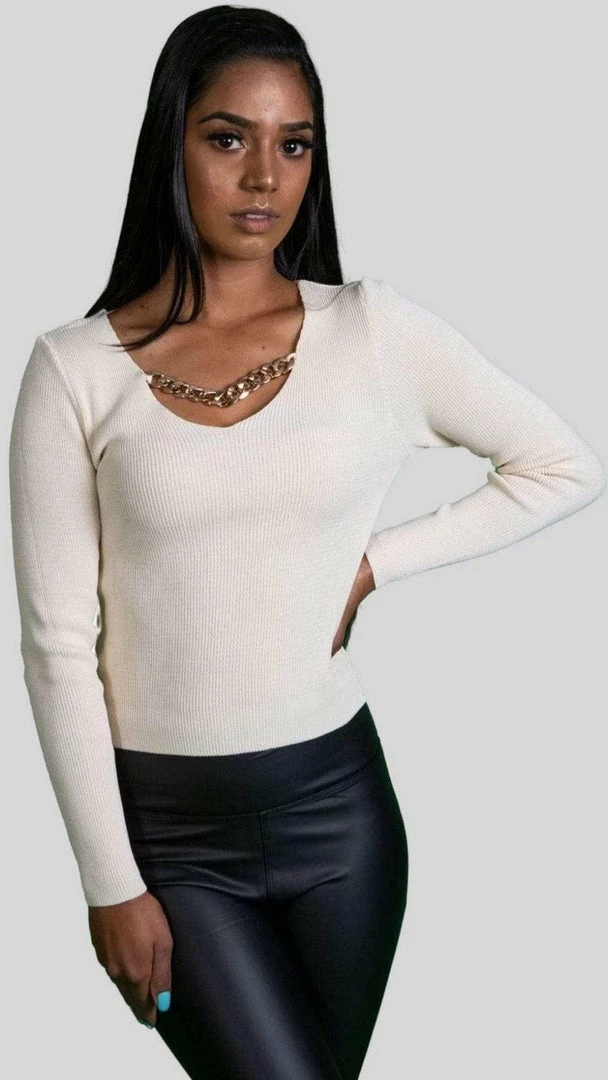 Bubu Chain Jumper Nude Knitwear 5 Bubu Chain Jumper Nude Knitwear