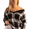 Bubu Black Check V Neck Jumper 1 Bubu Black Check V Neck Jumper