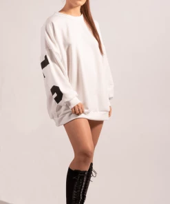Bubu Buffalo Oversized Sweatshirt White Tops