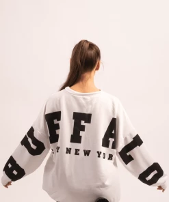 Bubu Buffalo Oversized Sweatshirt White Tops 7 Bubu Buffalo Oversized Sweatshirt White Tops
