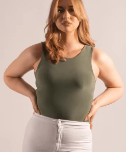 Bubu Tops Green Slinky Bodysuit
