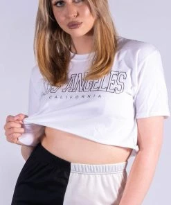 Bubu Tops LA Cropped T-Shirt White
